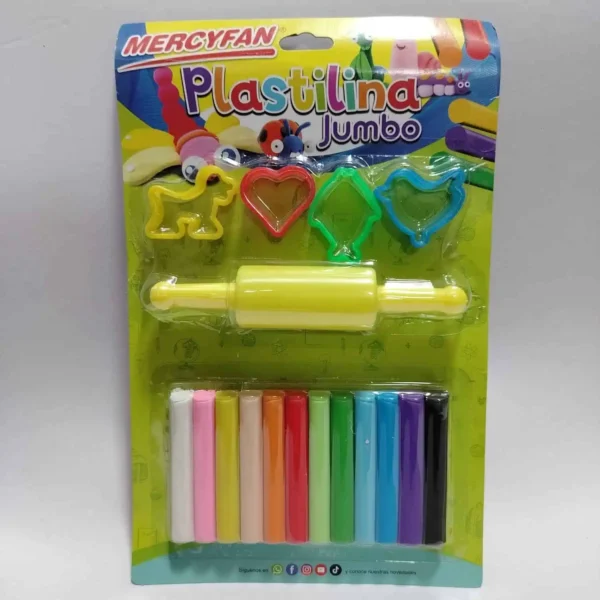 PLASTILINA CON RODILLO MOLDEABLE COLORES