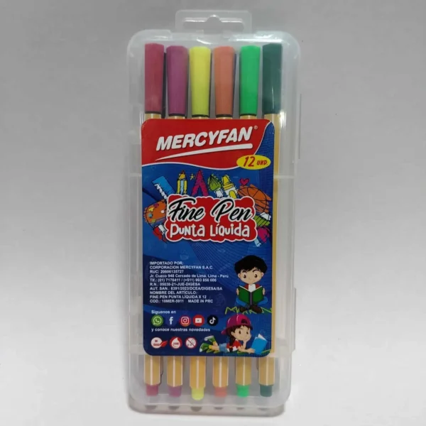 FINE PEN PUNTA LIQUIDA X12 UND - Imagen 2
