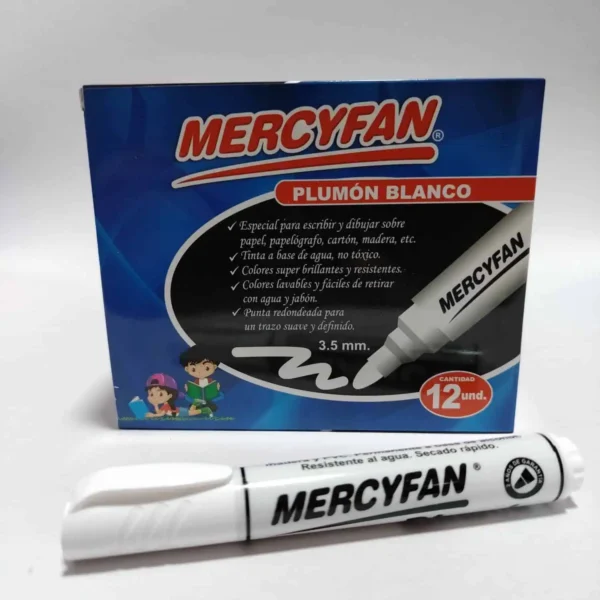 PLUMON BLANCO PERMANENTE CAJA X12 UND