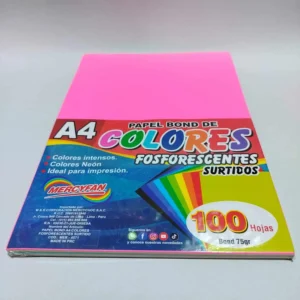 BOND A4 COLORES X100 UND