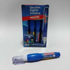 CORRECTOR PUNTA METAL AZUL 7ML CAJA X12 UND