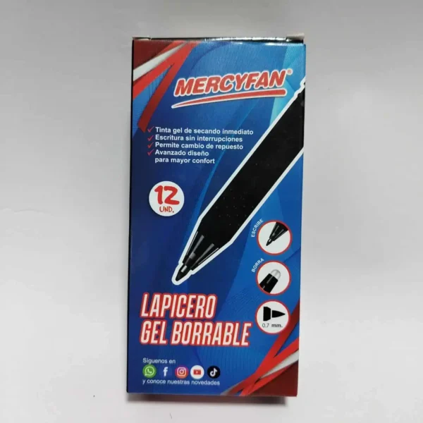 LAPICERO BORRABLE NEGRO CAJA X12 UND